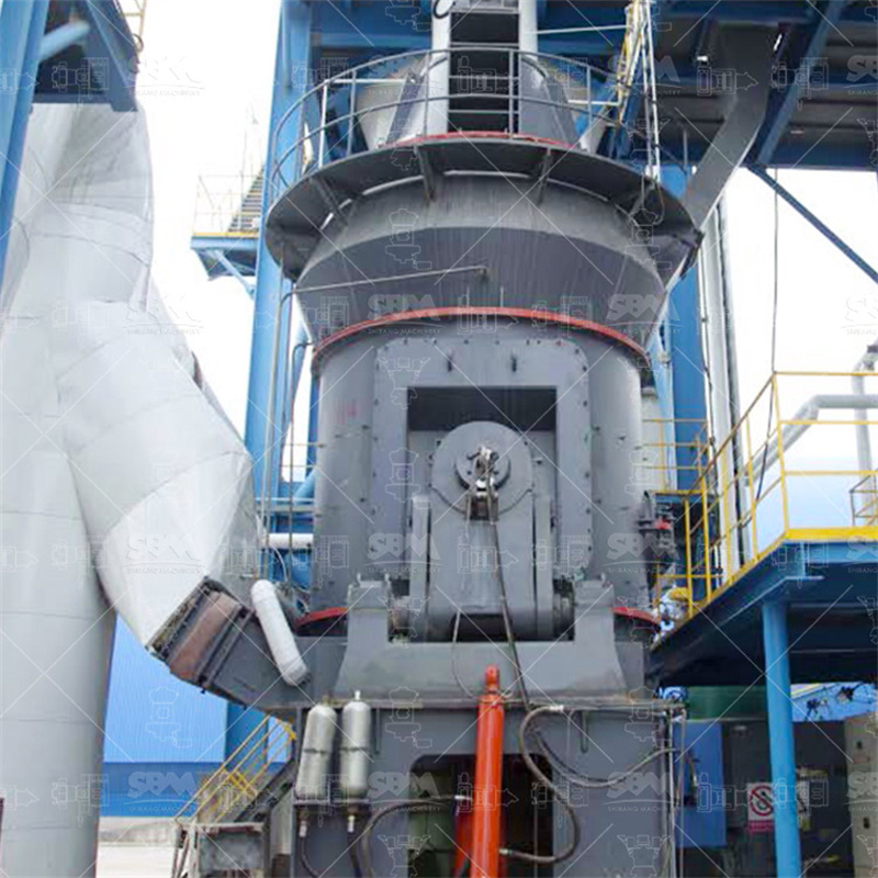 Interior view of LM vertical roller mill grinding mechanism